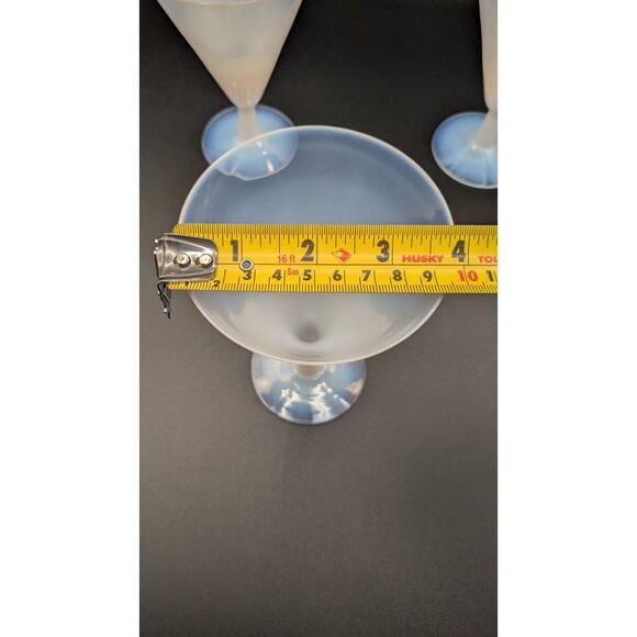 Rare Vintage Fry Foval Pearlware Wine Glasses. Set Of 3. EUC - Picture 6 of 6